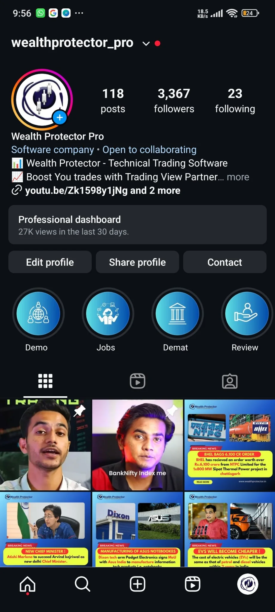 Wealth Protector Instagram profile